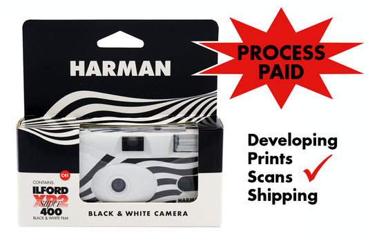 Process Paid Disposable Camera with ILFORD XP2 B&W Film