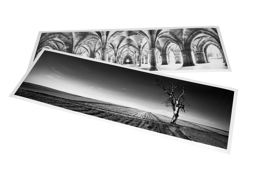 Panoramic Format Digital Black and White Silver Prints
